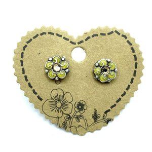 Brighton GARDEN OF EDEN Yellow Cote Flower Sparkle  Custom Post Earrings
